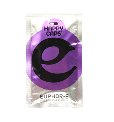 Euphor-e capsules in a sleek, modern packaging, designed to naturally enhance mood, boost energy, and provide a euphoric experience