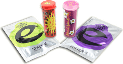 e-Dance Pack, a collection of capsules designed to boost energy and enhance dance performance, presented in a sleek, modern package