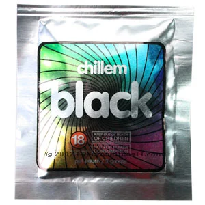 Herbal Incense Chillem Black package featuring dark, bold designs that reflect its rich, deep aroma and natural ingredients.