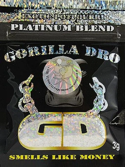 Gorilla Dro Herbal Incense package showcasing bold and dynamic designs symbolizing its strong and powerful aroma