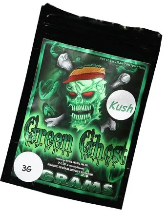 Green Ghost Herbal Incense package featuring mystical and enchanting designs that reflect its unique aroma and natural ingredients