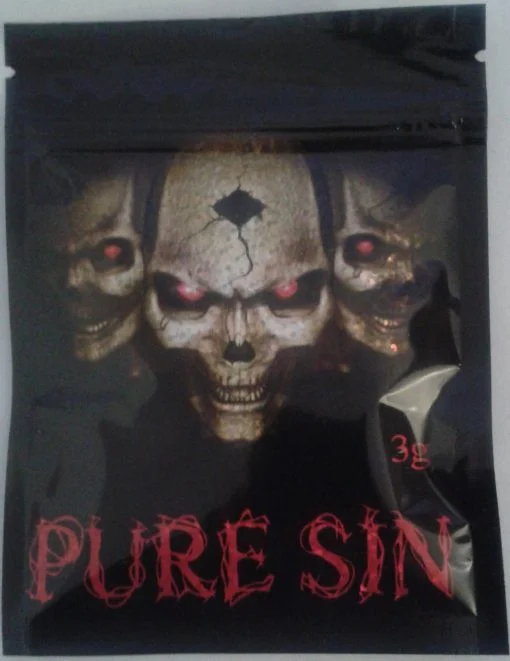 Pure Sin Herbal Incense package showcasing a luxurious blend of natural herbs for aromatherapy