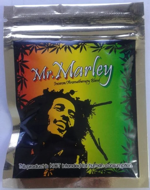 Mr. Marley Herbal Incense package emitting fragrant smoke, creating a serene and calming atmosphere perfect for relaxation and meditation